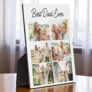 Custom 6 Photo Collage Best Dad Ever  Plaque