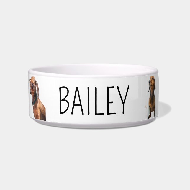 Custom 6 Photo Collage Dog Ceramic Pet Bowl (Front)