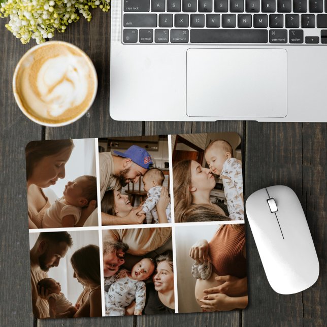 Custom 6 Photo Collage Personalized Family Kids Mouse Pad (Creator Uploaded)