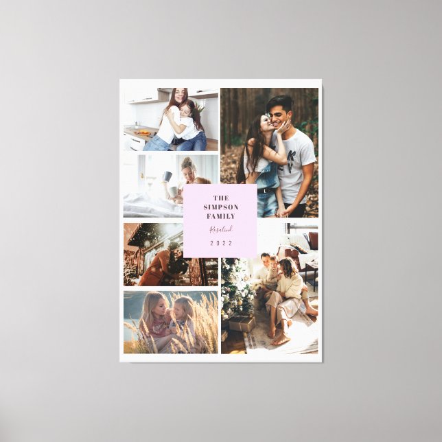 Custom 6 Photos Instagram Collage Canvas Print (Front)