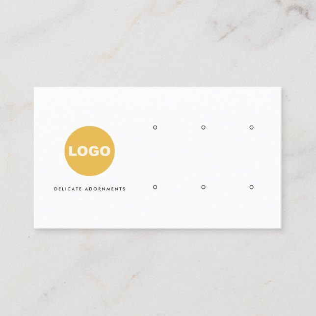 Custom 6 Six Hole Stud Earring Add  Logo Holder  Business Card (Front)