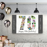 Custom 70th Birthday Party Photo Collage Banner<br><div class="desc">Create your own photo collage banner for a 70th Birthday Party. The template is set up for you to add your custom name or wording and your favourite photos. Your photos will automatically appear as a photo collage in the shape of the number 70. The banner has dark grey borders...</div>