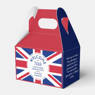 Custom 70th Platinum Jubilee UNION JACK Favor Box
