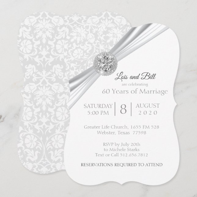 Custom - 75th / 60th Diamond Anniversary Design Invitation (Front/Back)