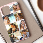 Custom 7 Photo Collage Pink Marble iPhone 12 Pro Max Case<br><div class="desc">Modern photo collage iPhone case with pink marble background,  which you can personalize with 7 of your favourite photos. The template is set up ready for you to add your photos,  working top to bottom in rows.</div>