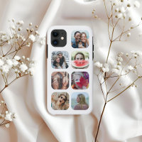 Custom 7 Square Photo Collage White Template