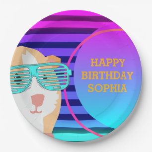 Custom 80's Retro Guinea Pig Throwback  Paper Plate