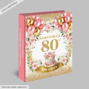 Custom 80th Birthday 3-Ring Binder