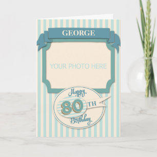 Custom 80th Birthday Card - Add Name and Photo