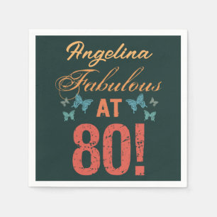 Custom 80th Birthday Fabulous Napkin