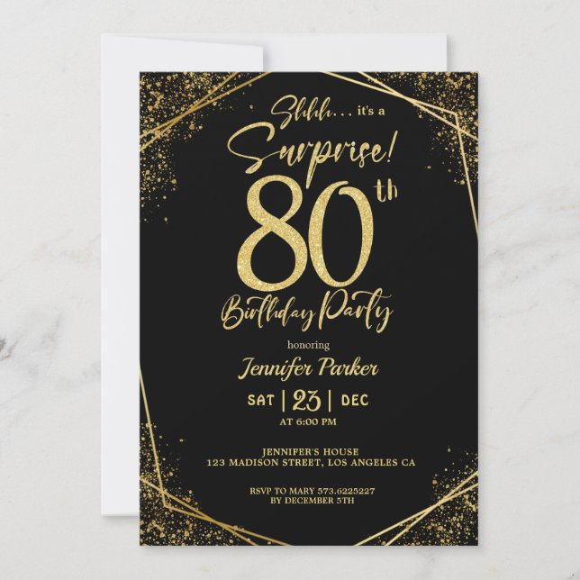 Custom 80th Birtrhday Invitation (Devant)