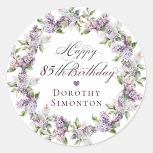 Custom 85th Birthday Purple Lilac Envelope Seal