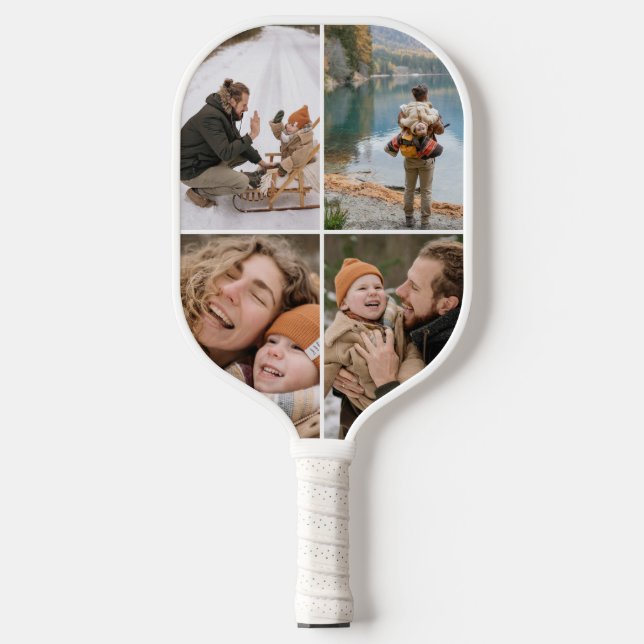Custom 8 Family Photo Collage Pickleball Paddle (Front)