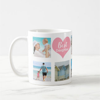 Custom 8 Photo Best Daughter Collage Coffee Mug
