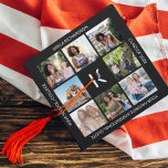 Custom 8 Photo Collage and Inspirational Quote Graduation Cap Topper<br><div class="desc">Create your own unique graduation cap topper with your name, initial, class year, college/uni name, an inspirational quote and 8 of your favourite photos. The photo template is set up for you to add 8 of your favourite pictures of you, your besties and reminders of fun times during your study...</div>