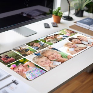 Custom 8 Photo Collage Desk Mat