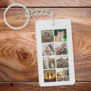 Custom 8 Photo Collage Keychain