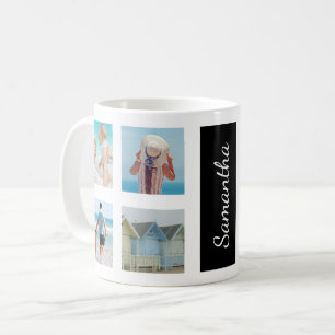 Custom 8 Photo Squares Collage Personalised Coffee Mug