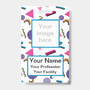 Custom 90s Shapes Badge