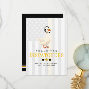 Custom 911 Dispatcher Goose With Headset Thank You Card