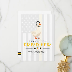 Custom 911 Dispatcher Goose With Headset Thank You Card