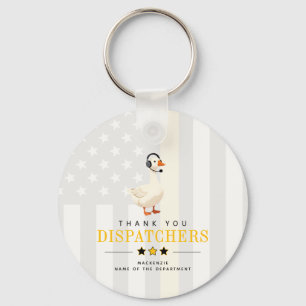 Custom 911 Dispatcher Goose With Headset Thank You Keychain