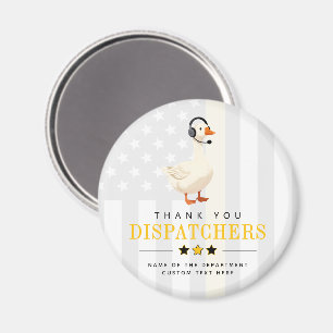 Custom 911 Dispatcher Goose With Headset Thank You Magnet