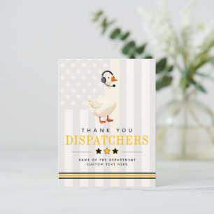 Custom 911 Dispatcher Goose With Headset Thank You Postcard