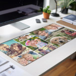 Custom 9 Photo Collage Desk Mat<br><div class="desc">Brighten your workspace with this custom desk mat featuring a collage of 9 favourite photos of family, friends, pets, memories, etc.</div>