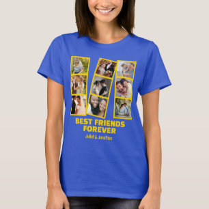  Custom 9 Photo collage & Name Best Friend Forever T-Shirt
