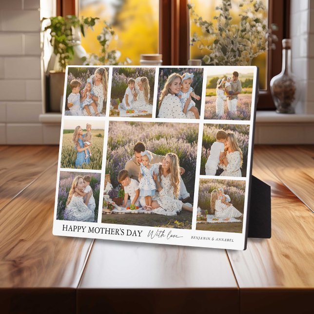 Custom 9 Photo Grid Happy Mother's Day Keepsake Plaque (Creator Uploaded)