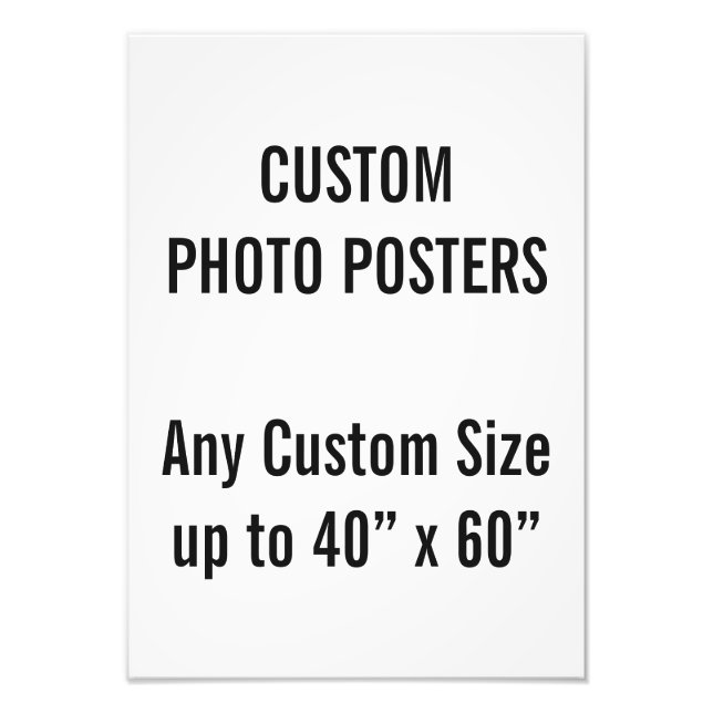Custom A3 Photo Poster, up to 40” x 60” (Front)