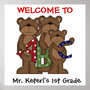 Custom ABC Bears School Welcome Poster