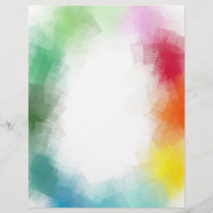 Custom Abstract Art Blank Template Pink Red Blue Letterhead
