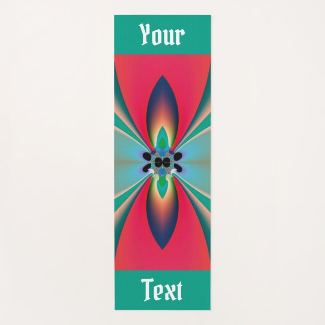 Custom Abstract Art Funky Flower Yoga Mat (Front)