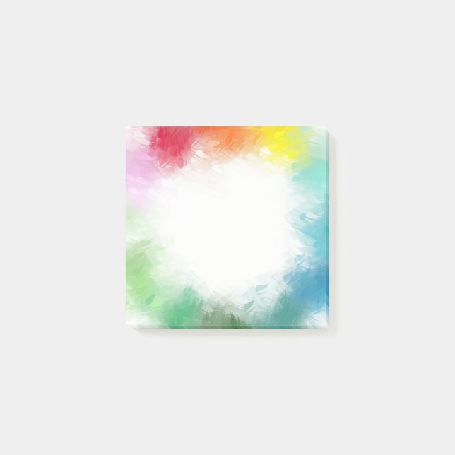 Custom Abstract Art Rainbow Colours Pink Red Orang Post-it Notes (Front)