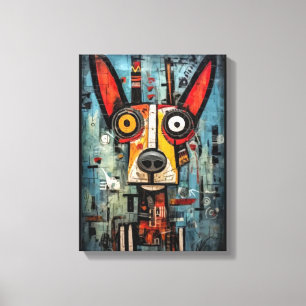 Custom Abstract Dog Portrait Canvas Wall Art 