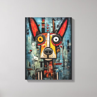 Custom Abstract Dog Portrait Canvas Wall Art 