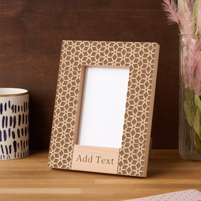 Custom Abstract Engraved Wood Frame (Left)