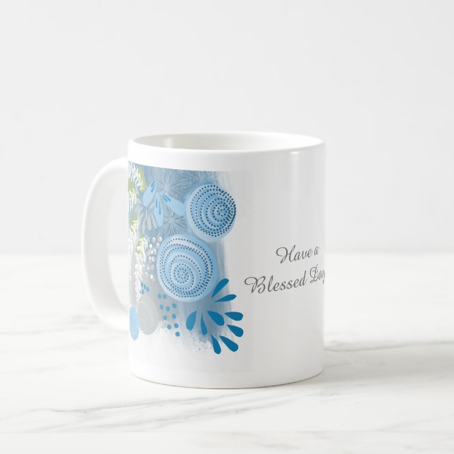 Custom Abstract Floral Coffee Mug (Front Left)