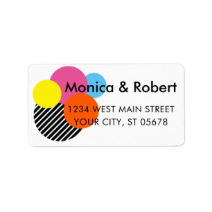 Custom Abstract Ice Scoop Circles Stripes Art Label