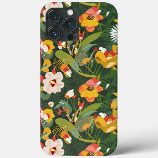 Custom Abstract Japanese Spring Flowers Pattern iPhone 13 Pro Max Case