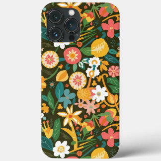 Custom Abstract Japanese Spring Flowers Pattern iPhone 13 Pro Max Case