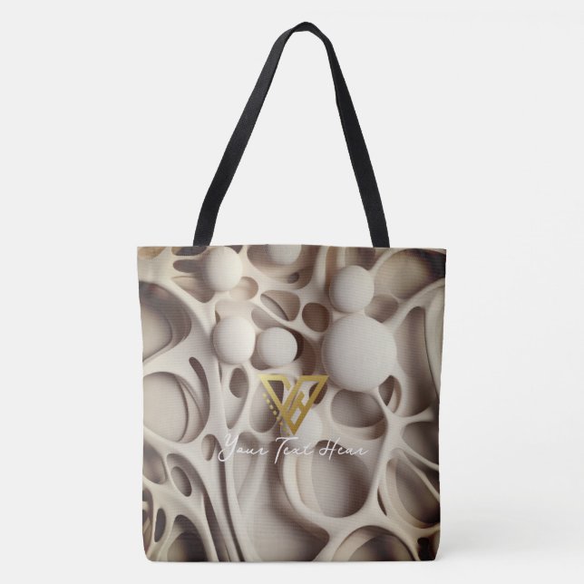 Custom : Abstract Latte Art Personalized Tote (Front)