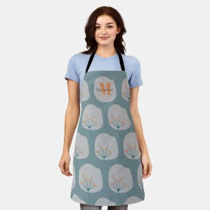 Custom Abstract Modern Grey Blue  Apron