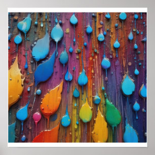Custom Abstract Rain Wall Poster