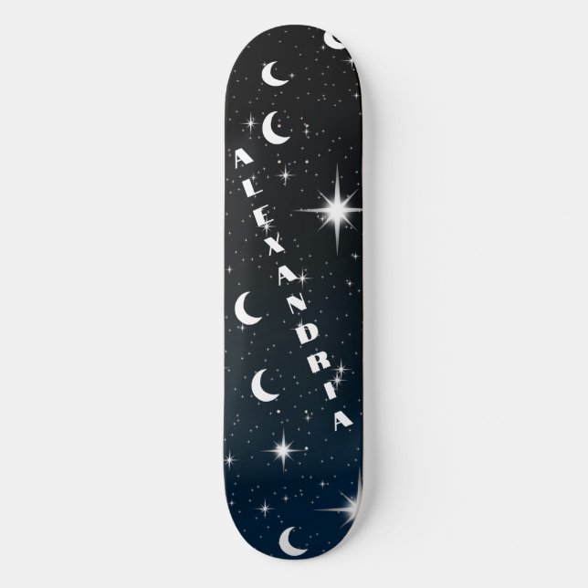 Custom Abstract Space Pattern Add Your Name Skateboard (Front)