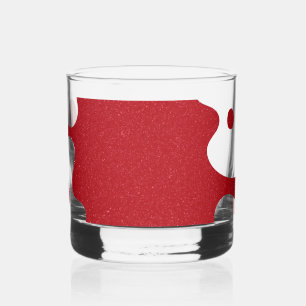 Custom Abstract Tomato Red Splash Rocks Glass