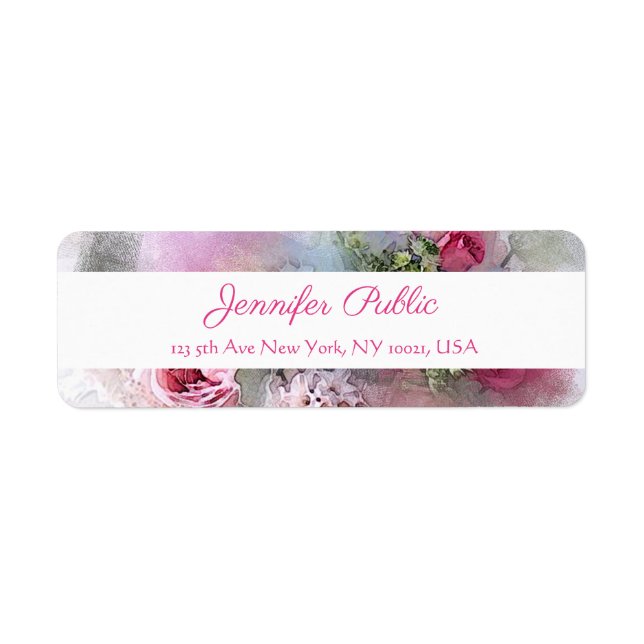Custom Abstract Watercolor Flowers Script Elegant (Front)