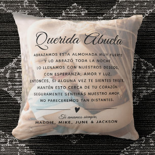 Custom Abuela Message Photo Modern Mother's Day Throw Pillow